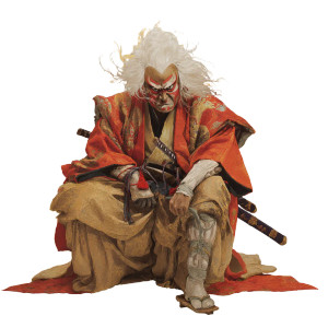 Angry Kabuki Samurai Vinyl Car Decal Sticker – Waterproof & UV-Resistant 8"