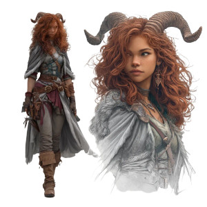 Red Haired Tiefling Vinyl Car Decal Sticker – Waterproof & UV-Resistant 8" Red Haired Tiefling Vinyl Car Decal Sticker – Waterproof & UV-Resistant 8"