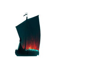 Viking Ship Fog Vinyl Car Decal Sticker – Waterproof & UV-Resistant 8"