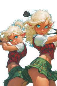 Blonde Elf Golfers Vinyl Car Decal Sticker – Waterproof & UV-Resistant 8"