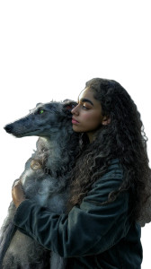 Borzoi And Woman Vinyl Car Decal Sticker – Waterproof & UV-Resistant 8"