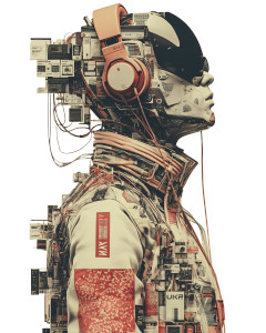 Cyberpunk Robot V4 Vinyl Car Decal Sticker – Waterproof & UV-Resistant 8"