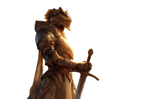 Golden Dragonborn Paladin V4 Vinyl Car Decal Sticker – Waterproof & UV-Resistant 8"