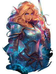 Azure Elf Knight Vinyl Car Decal Sticker – Waterproof & UV-Resistant 8"