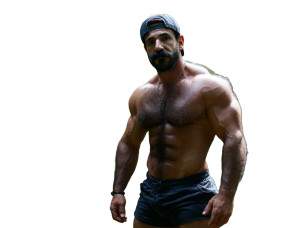 Muscular Bodybuilder In Forest Vinyl Car Decal Sticker – Waterproof & UV-Resistant 8"