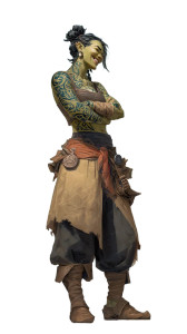 Orc Monk Female Vinyl Car Decal Sticker – Waterproof & UV-Resistant 8"