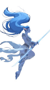 Elven Blade Goddess Vinyl Car Decal Sticker – Waterproof & UV-Resistant 8"