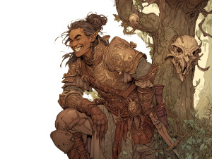 Smiling Elf Warrior Vinyl Car Decal Sticker – Waterproof & UV-Resistant 8"