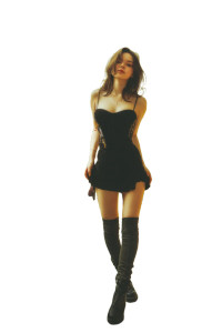 Trendy Waitress Pose Vinyl Car Decal Sticker – Waterproof & UV-Resistant 8"