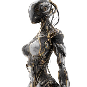 Sleek Sci-Fi Robot Vinyl Car Decal Sticker – Waterproof & UV-Resistant 8"