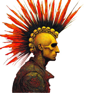 Bone Mohawk Punk Vinyl Car Decal Sticker – Waterproof & UV-Resistant 8"