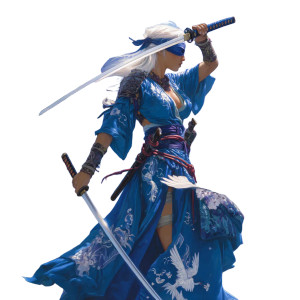 Blindfolded Samurai V2 Vinyl Car Decal Sticker – Waterproof & UV-Resistant 8"