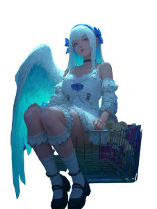 Fantasy Angel Girl Vinyl Car Decal Sticker – Waterproof & UV-Resistant 8"