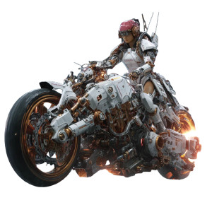 Futuristic Police Rider Vinyl Car Decal Sticker – Waterproof & UV-Resistant 8"