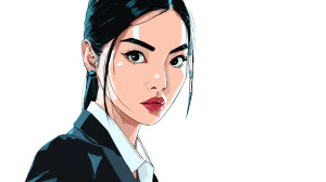 Korean Businesswoman Ceo Vinyl Car Decal Sticker – Waterproof & UV-Resistant 8"