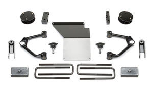Fits 2014-2018 GMC Sierra 1500 Fabtech Motorsports Lift Kit Suspension K1097 Basic System; 4 Inch Front Lift; 4 Inch Rear Lift; Black Components