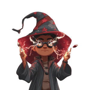 Young Lightning Wizard Vinyl Car Decal Sticker – Waterproof & UV-Resistant 8"