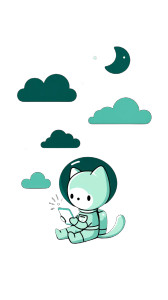 Cat Astronaut Reading Vinyl Car Decal Sticker – Waterproof & UV-Resistant 8"