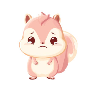 Sad Kawaii Squirrel Vinyl Car Decal Sticker – Waterproof & UV-Resistant 8"