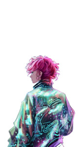 Cyberpunk Pink Hair V2 Vinyl Car Decal Sticker – Waterproof & UV-Resistant 8"