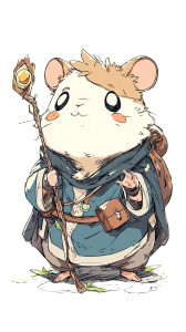 Chubby Hamster Mage Vinyl Car Decal Sticker – Waterproof & UV-Resistant 8"