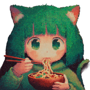 Hungry Catgirl Vinyl Car Decal Sticker – Waterproof & UV-Resistant 8"