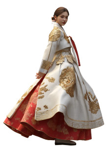 Korean Princess Portrait Vinyl Car Decal Sticker – Waterproof & UV-Resistant 8"