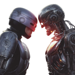 Robocop Vs Terminator Vinyl Car Decal Sticker – Waterproof & UV-Resistant 8"
