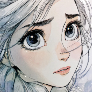 Manga-Style Elsa Vinyl Car Decal Sticker – Waterproof & UV-Resistant 8"