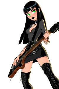 Goth Guitarist On Stage Vinyl Car Decal Sticker – Waterproof & UV-Resistant 8" Goth Guitarist On Stage Vinyl Car Decal Sticker – Waterproof & UV-Resistant 8"