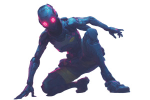 Futuristic Ninja Robot Vinyl Car Decal Sticker – Waterproof & UV-Resistant 8"