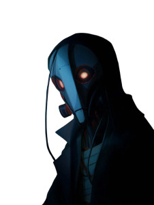 Futuristic Cyberpunk Yokai Vinyl Car Decal Sticker – Waterproof & UV-Resistant 8"