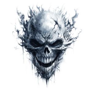 Graphic Demon Skull Vinyl Car Decal Sticker – Waterproof & UV-Resistant 8"