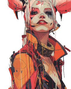 Hieroglyphic Harley Quinn Vinyl Car Decal Sticker – Waterproof & UV-Resistant 8"