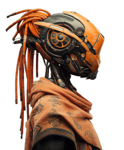 Cyberpunk Robot Portrait V2 Vinyl Car Decal Sticker – Waterproof & UV-Resistant 8"