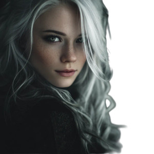 White-Haired Woman V5 Vinyl Car Decal Sticker – Waterproof & UV-Resistant 8"