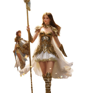 Golden Armored Goddess Vinyl Car Decal Sticker – Waterproof & UV-Resistant 8" Golden Armored Goddess Vinyl Car Decal Sticker – Waterproof & UV-Resistant 8"