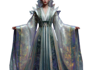 Iridescent Hanfu Fantasy Vinyl Car Decal Sticker – Waterproof & UV-Resistant 8"