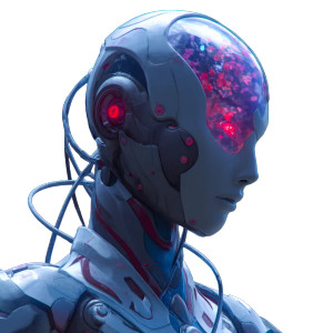 Cyborg Profile Vinyl Car Decal Sticker – Waterproof & UV-Resistant 8"