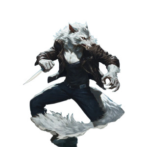 Stylized Werewolf Warrior Vinyl Car Decal Sticker – Waterproof & UV-Resistant 8"