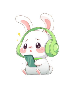 Shy Bunny Mascot Vinyl Car Decal Sticker – Waterproof & UV-Resistant 8"