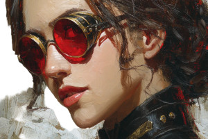 Steampunk Female Character Vinyl Car Decal Sticker – Waterproof & UV-Resistant 8"