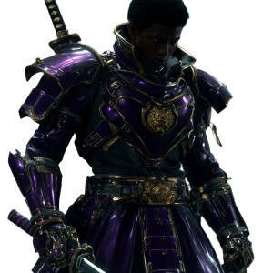 Purple Samurai Ranger Vinyl Car Decal Sticker – Waterproof & UV-Resistant 8"