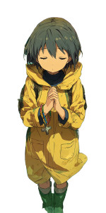 Praying Anime Girl V2 Vinyl Car Decal Sticker – Waterproof & UV-Resistant 8"