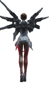 Robotic Angel Woman Vinyl Car Decal Sticker – Waterproof & UV-Resistant 8"