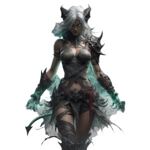 Elegant Demoness Warrior Vinyl Car Decal Sticker – Waterproof & UV-Resistant 8" Elegant Demoness Warrior Vinyl Car Decal Sticker – Waterproof & UV-Resistant 8"
