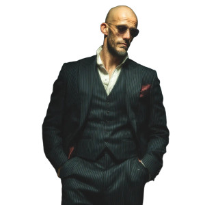 Handsome Bald Man Vinyl Car Decal Sticker – Waterproof & UV-Resistant 8"