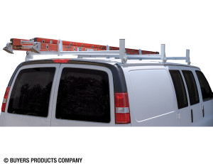 Securely Carry Ladders! 600lb Capacity Roof Mount Van Rack | White Steel | Easy Installation | Made in USA Securely Carry Ladders! 600lb Capacity Roof Mount Van Rack | White Steel | Easy Installation | Made in USA