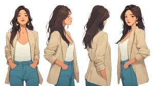 Elegant Asian Woman V4 Vinyl Car Decal Sticker – Waterproof & UV-Resistant 8"