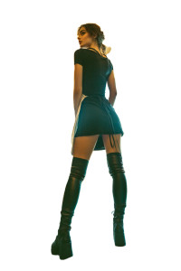 Stylish Waitress Pose Vinyl Car Decal Sticker – Waterproof & UV-Resistant 8"